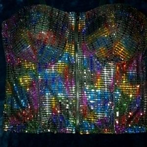 Rainbow Metallic Corset